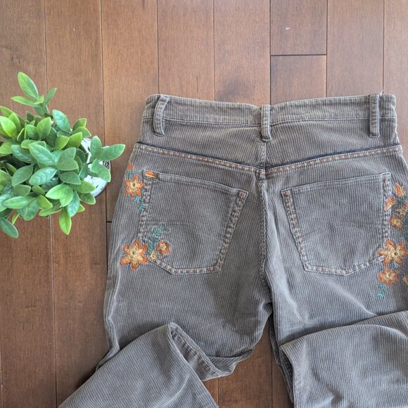MARLBORO FLOWER DETAIL VINTAGE LOW RISE CORDUROY PANTS - Picture 3 of 4